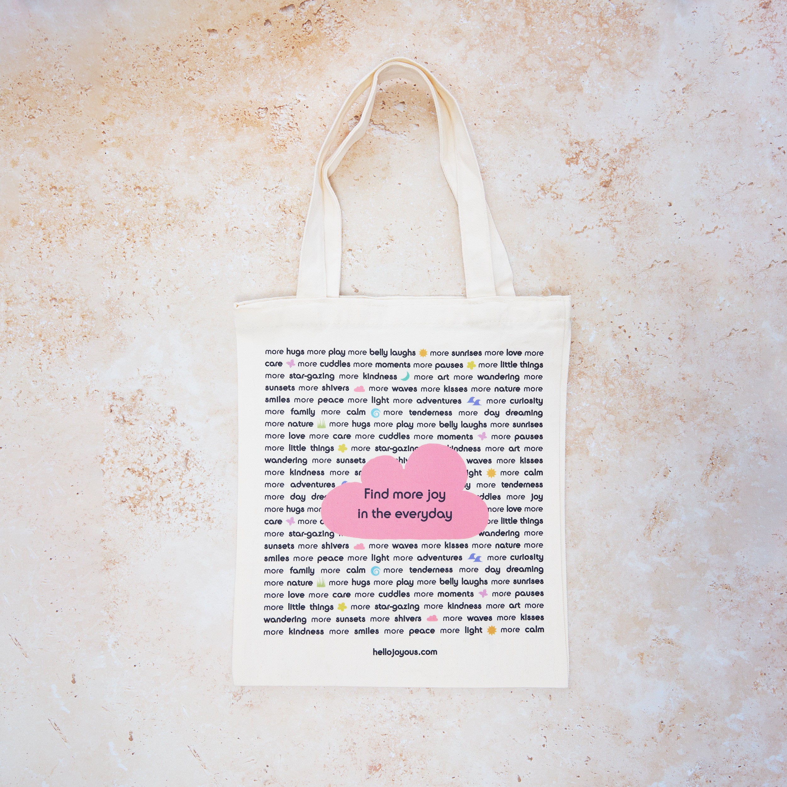 "More Joy" Hello Joyous Cotton Tote Bag